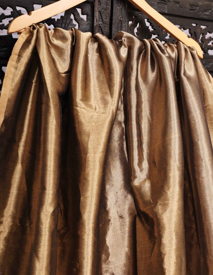 Golden Banarasi Tissue Silk Fabric