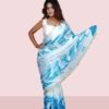 Buy Turquoise & White Leheriya Kota Cotton Saree Online