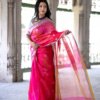 Pink Chanderi Silk Saree