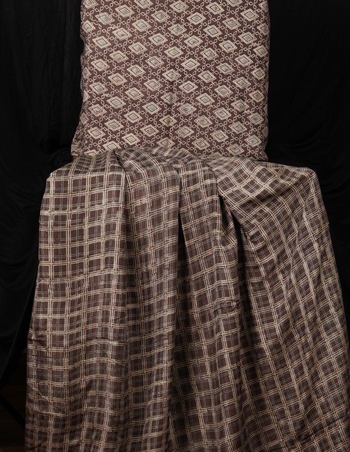 Arctic Diamonds Mulberry Silk Kurta & Bottom Set In Ajrakh