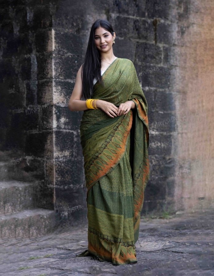 Samantha Elegance Eri Silk Saree In Ajrakh
