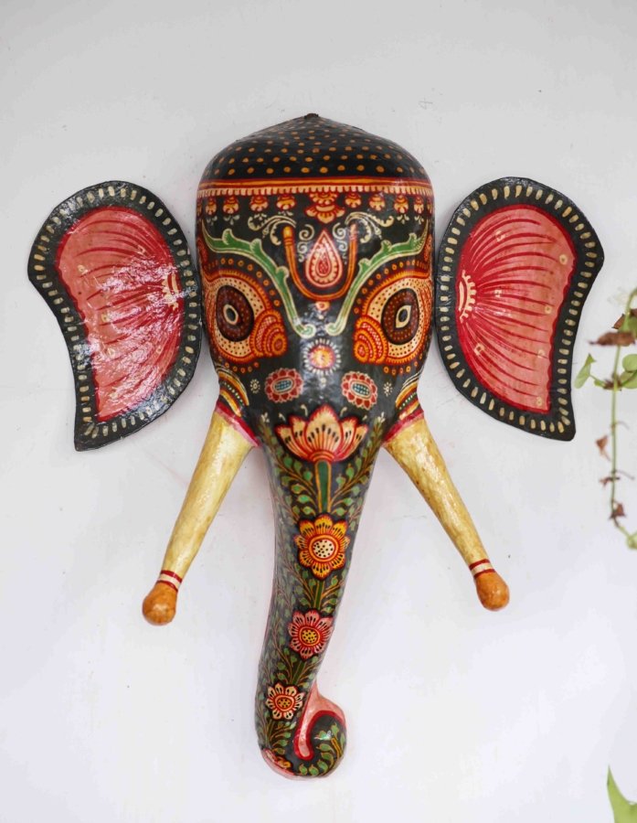Pattachitra Hand Painted Elephant For Wall Decor