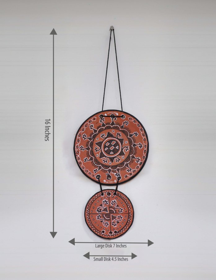 Kutch Eternal Earth: Dual Plate Terracotta Wall Accent - Gallery Image