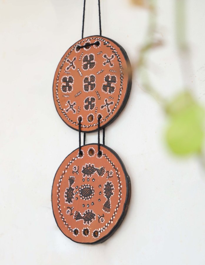 Kutch Terracotta Double Mandala Wall Hanging - Gallery Image