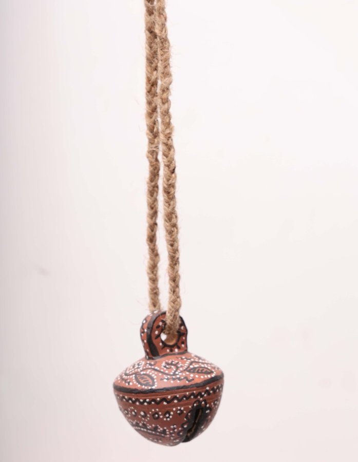 Kutch Handpainted Terracotta Bell with Tribal Folk Art