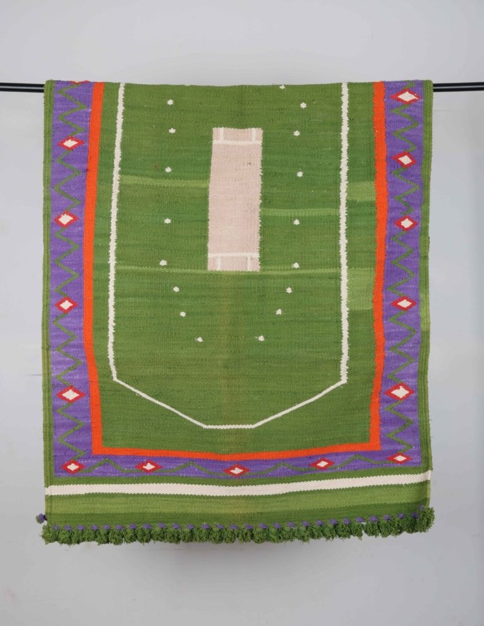 Verdant Hues Handwoven Cotton Rug