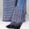 Royal Blue Ajrakh Hand Block Printed Modal Silk Kurta and Dupatta Set
