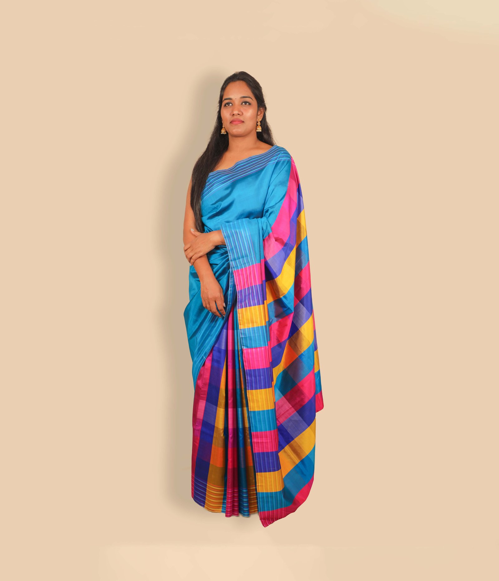 Buy Multicolored 4D Bishnupuri Handwoven Silk Saree Online