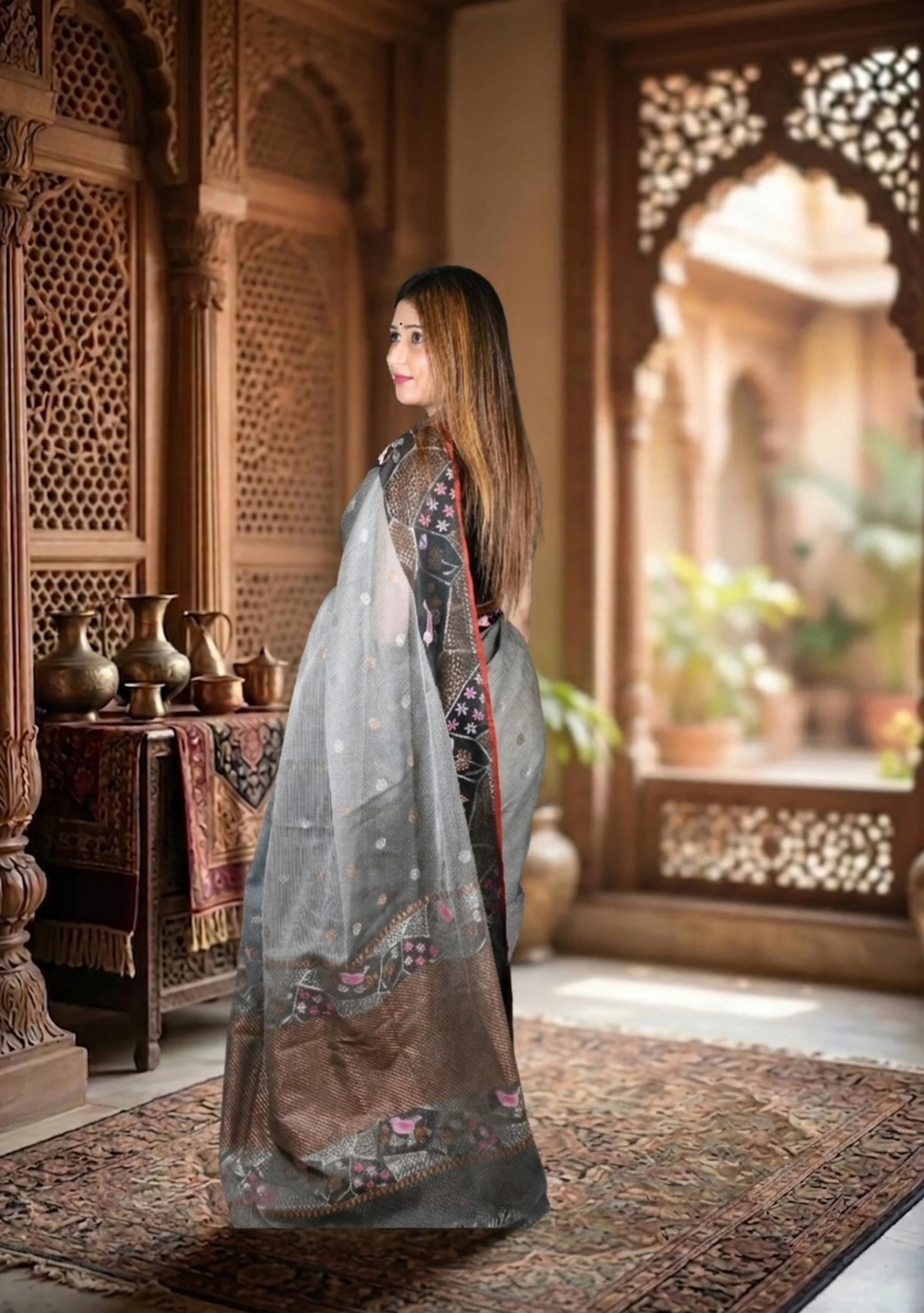 Grey saree 2