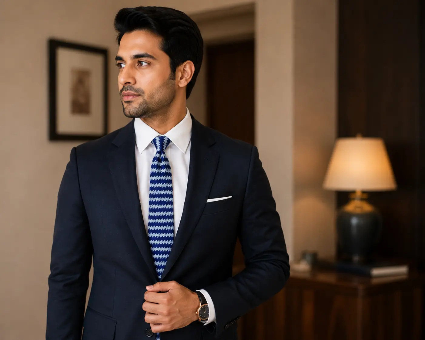 blue necktie