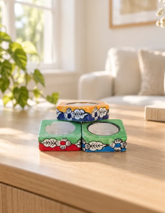 Multicolour Botanical Trio T- Light Holders