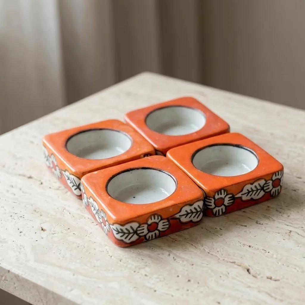 Diyas - orange white floral square - lifestyle 02