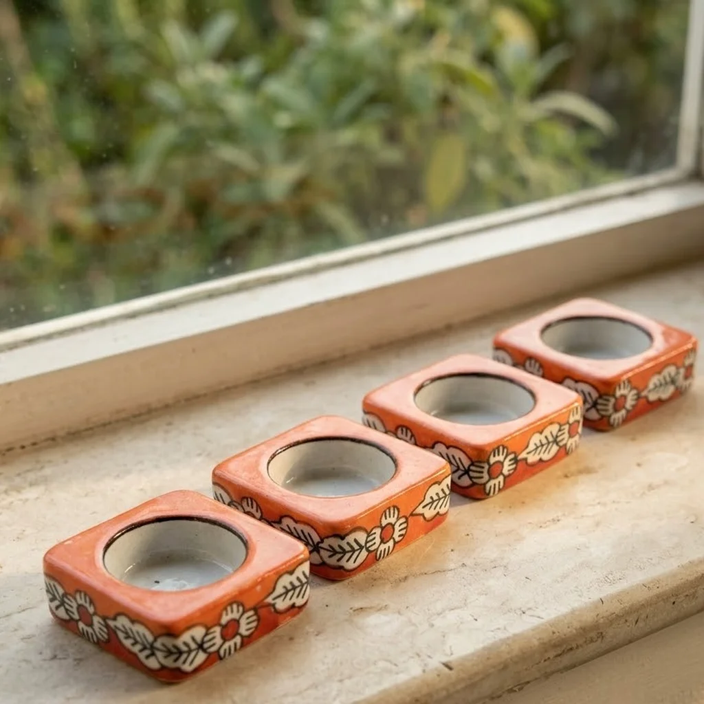 Diyas - orange white floral square - lifestyle 03